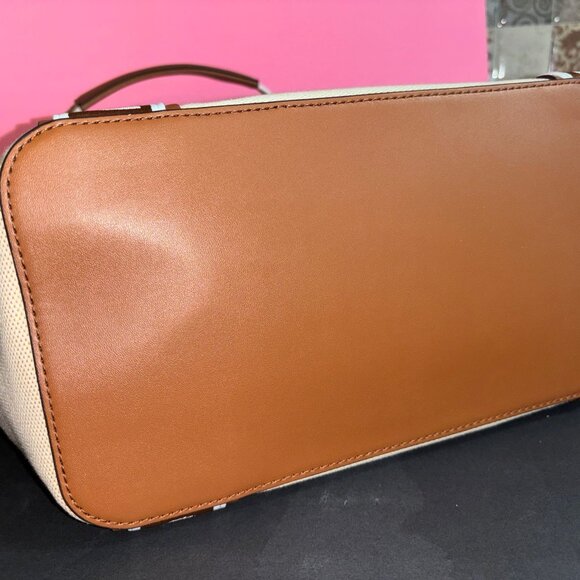 $398 Michael Kors Maeve Largo Canvas Open Tote Business Travel Carryon Handbag - Picture 8 of 10